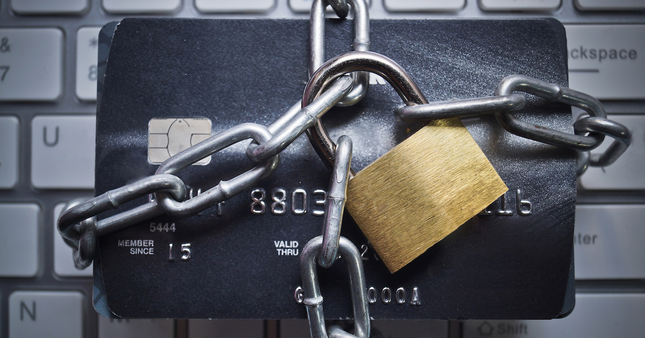 Padlocked bank card