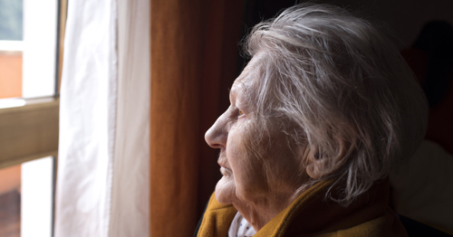 Person looking out the window