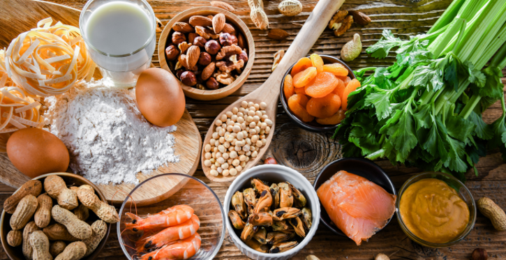 Image of common food allergens