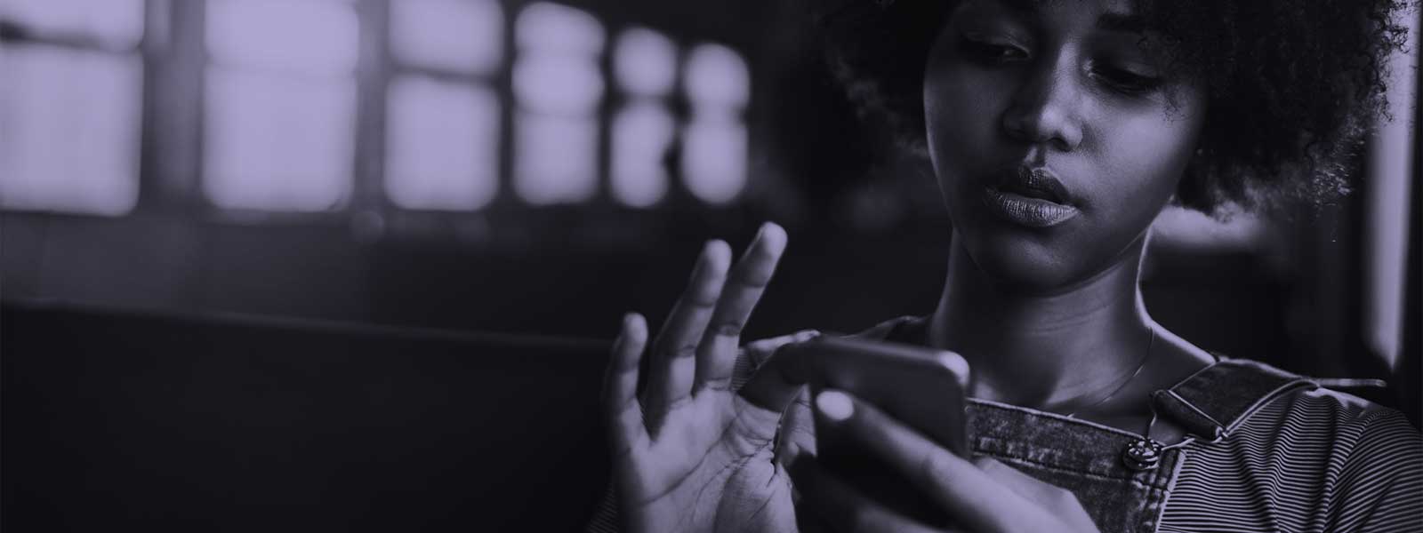 Person using her mobile phone