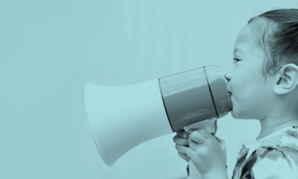 Girl holding megaphone
