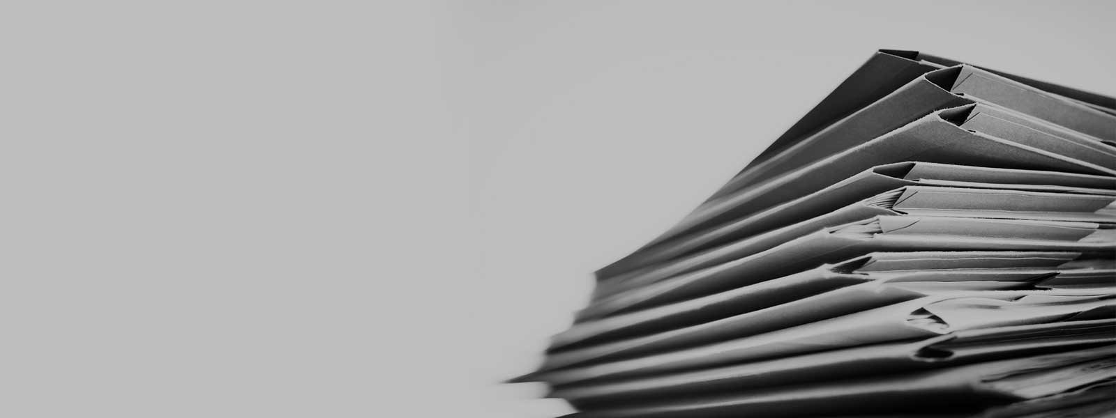 A stack of paper folders