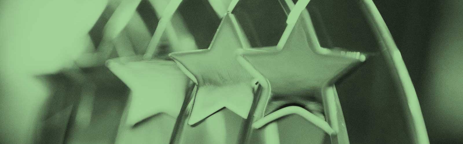 Close up of the awards