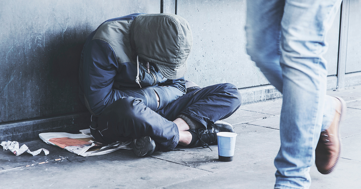 A person begging on the street