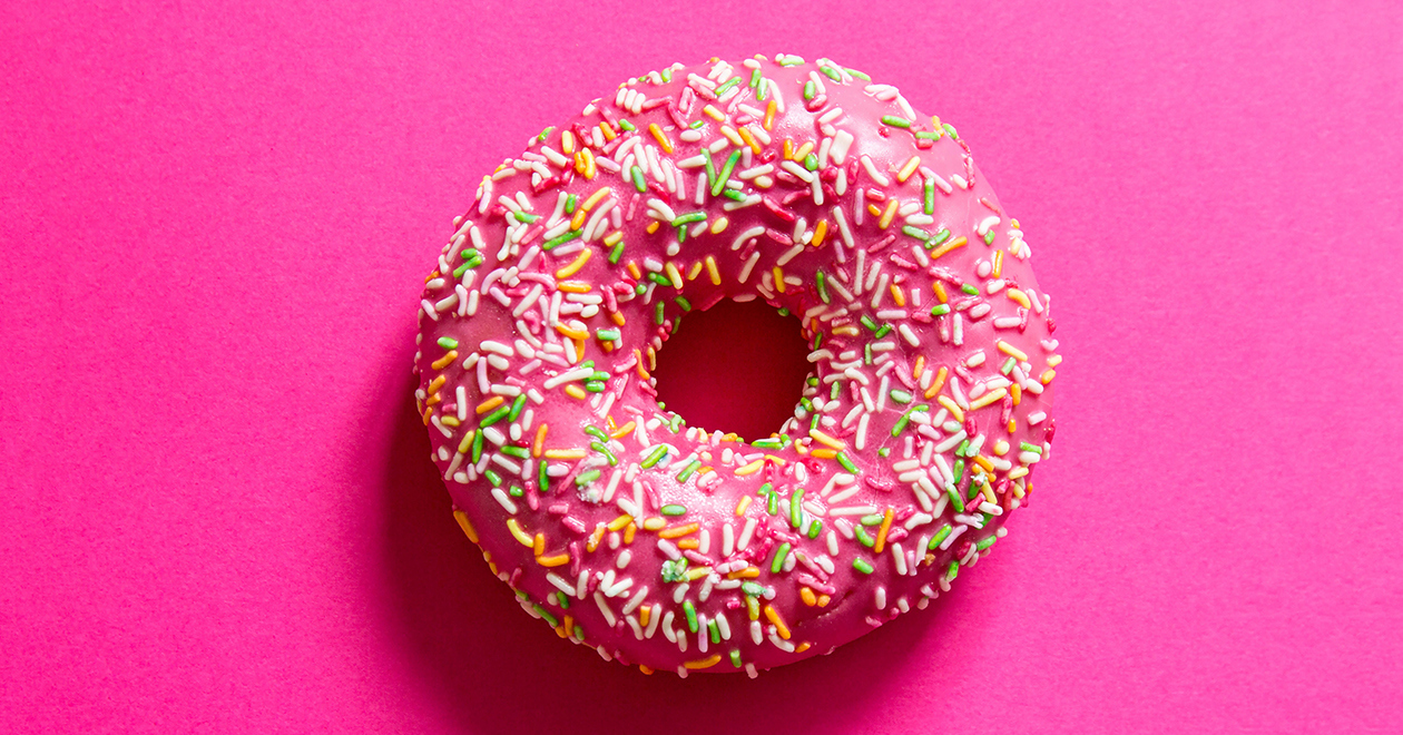 A doughnut with sprinkles