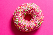 A doughnut with sprinkles
