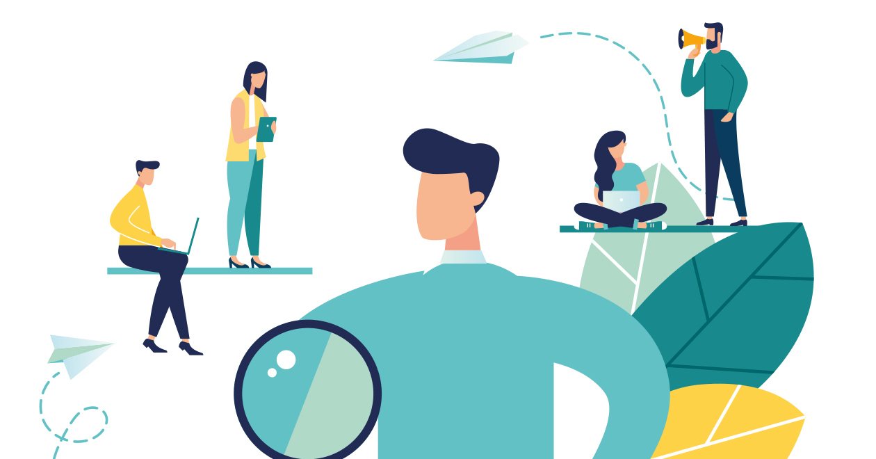Illustration showing people