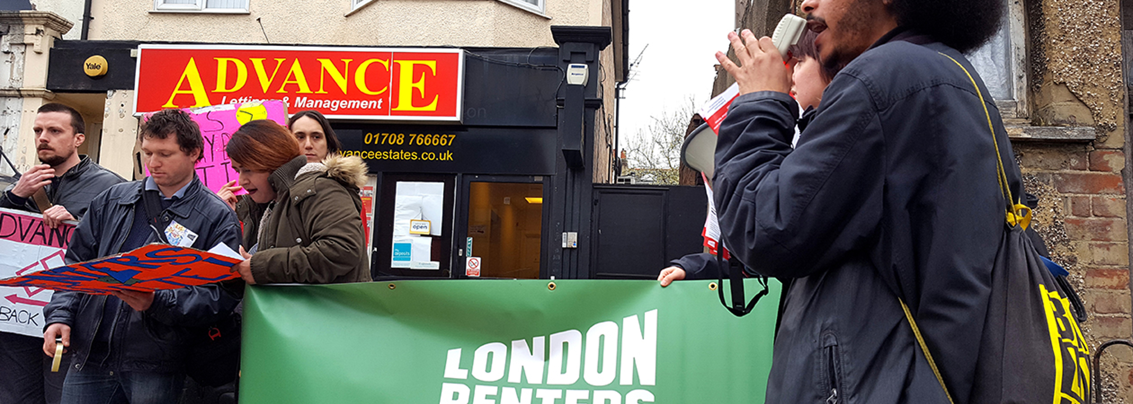 Renters’ union protests against letting agent