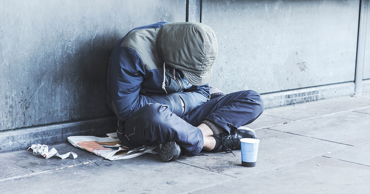 Homeless man on the street