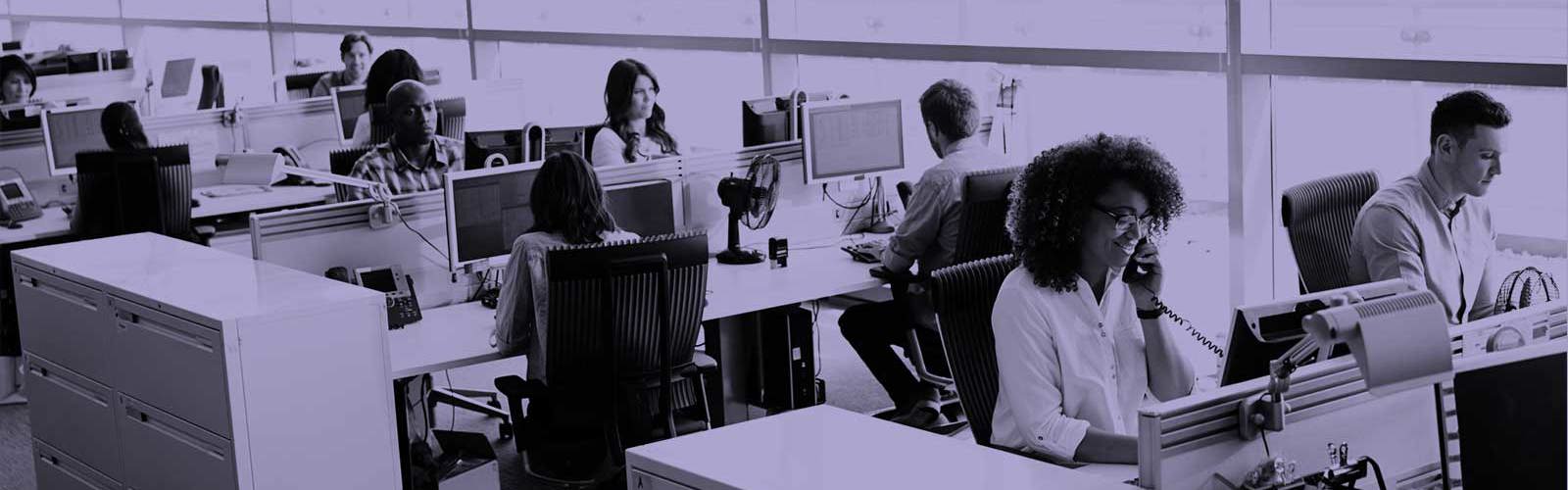  a group of people in an office