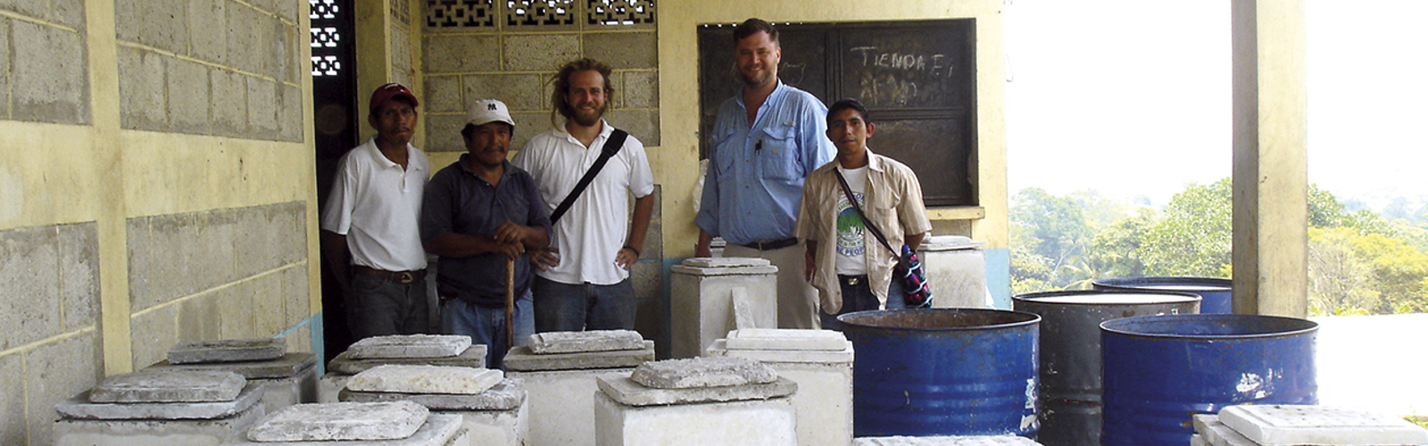 Daniel Oerther visits a water-filter construction site in rural Guatemala