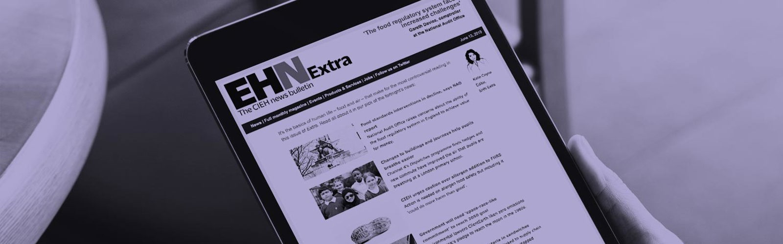 EHN Extra shown on a tablet