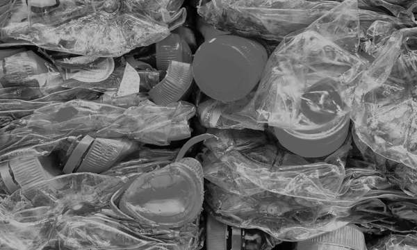 Crushed plastic bottles