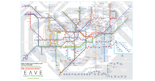 EAVE Tube map with decibel levels