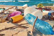 Plastic waste on a beach