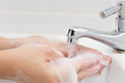 Hands being washed