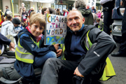 Jeff Beynon, right, with his son