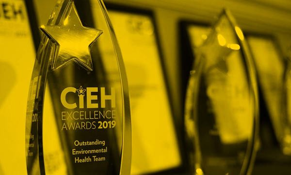Close up of CIEH Awards trophy