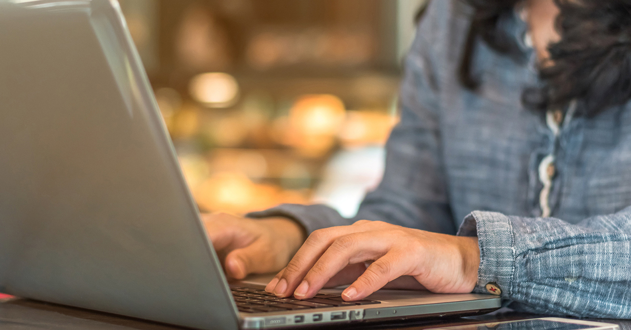 Woman using a laptop