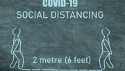 COVID-19 Social distancing. 2 metre (6 feet)