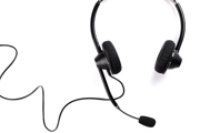 Phone headset on white background