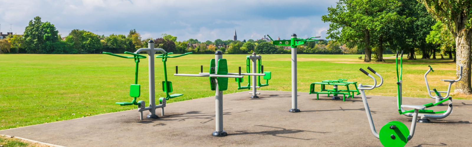 An empty outdoor gym