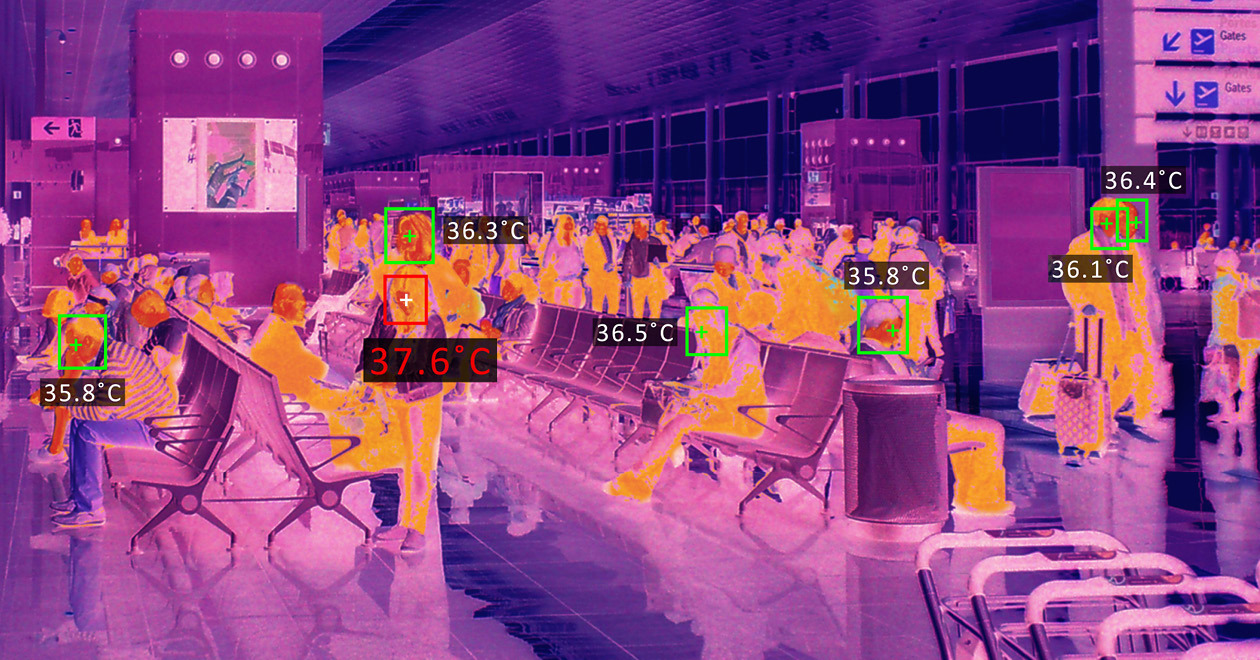 Thermal scanner of people at airport
