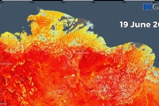 Heatwave in the Arctic, June 2020, measured by EU Copernicus team