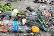 plastic waste on beach