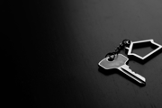 House keys on a dark background