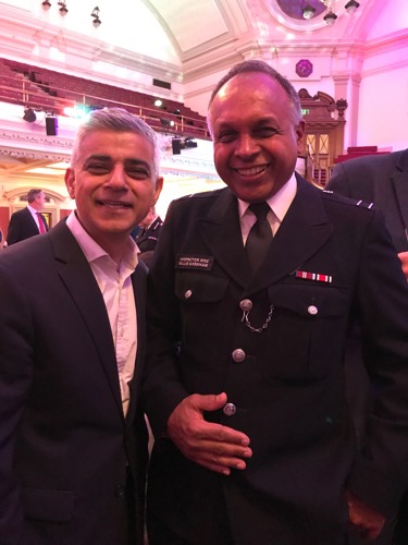Olson Oxenham, on right, with Mayor of London Sadiq Khan