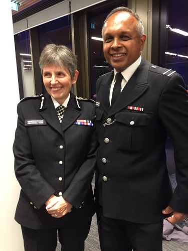 Oxenham with Metropolitan Police Commissioner Cressida Dick