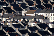 A view over rooftops in Plymouth, UK