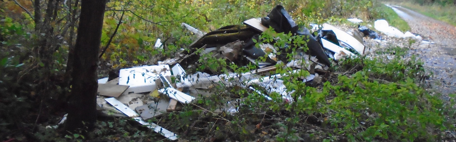 Fly-tipping in Stapleford Woods, Lincolnshire