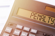 A calculator showing 'penalty' instead of numbers