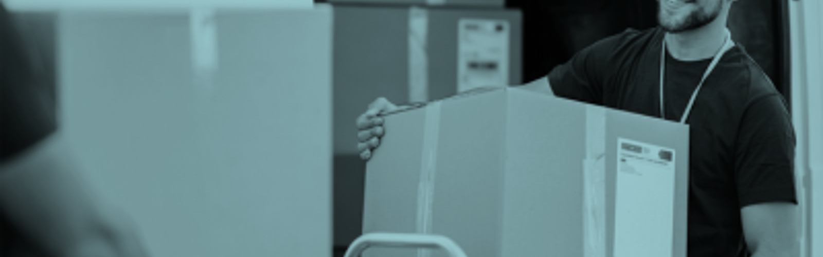 A person carrying a large box