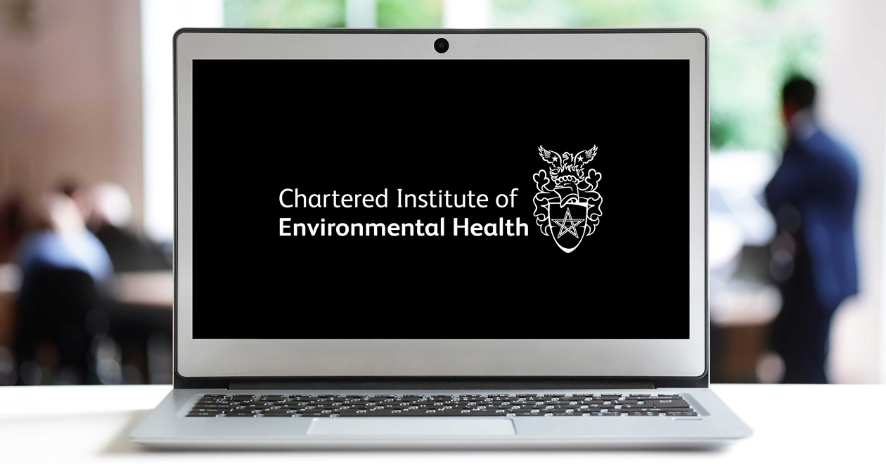 Laptop with CIEH logo on the screen