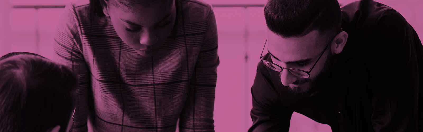Two people in discussion
