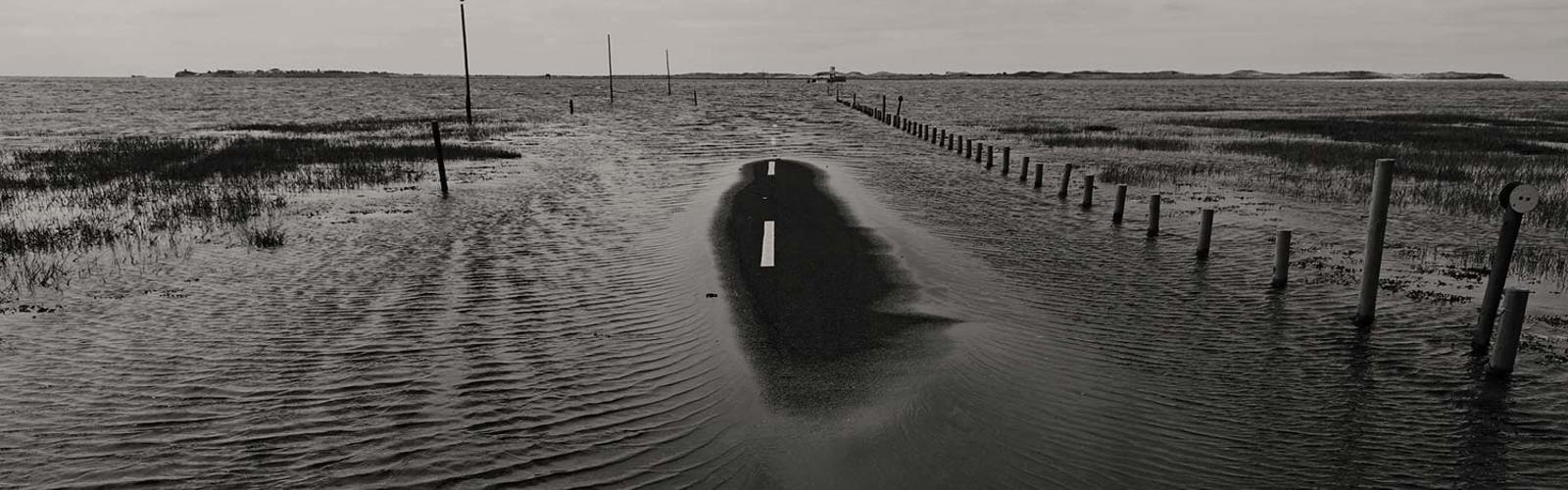 A flooded road