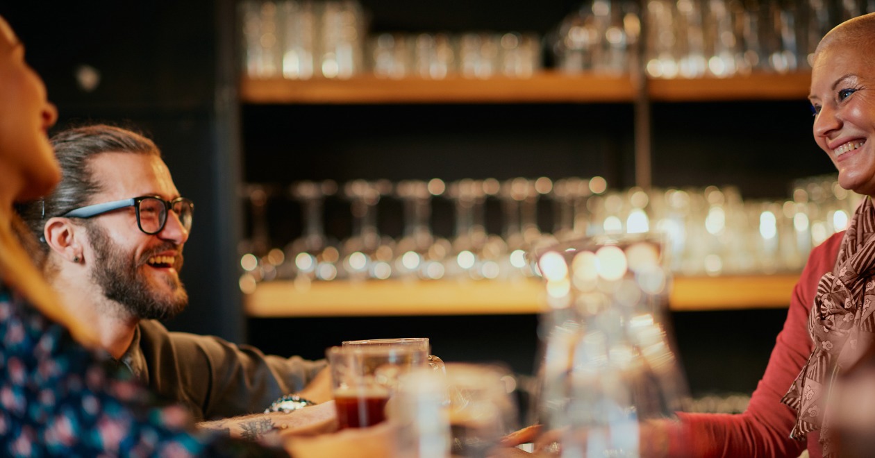 Cheery bar staff