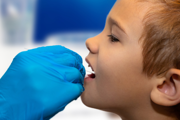 Child being examined for strep A