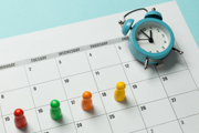 Calendar with 4 day week highlighted