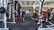 Gym filled with equipment