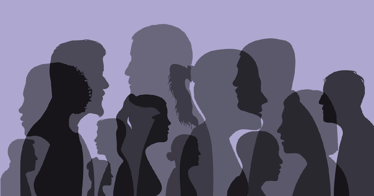 Silhouettes of peoples heads