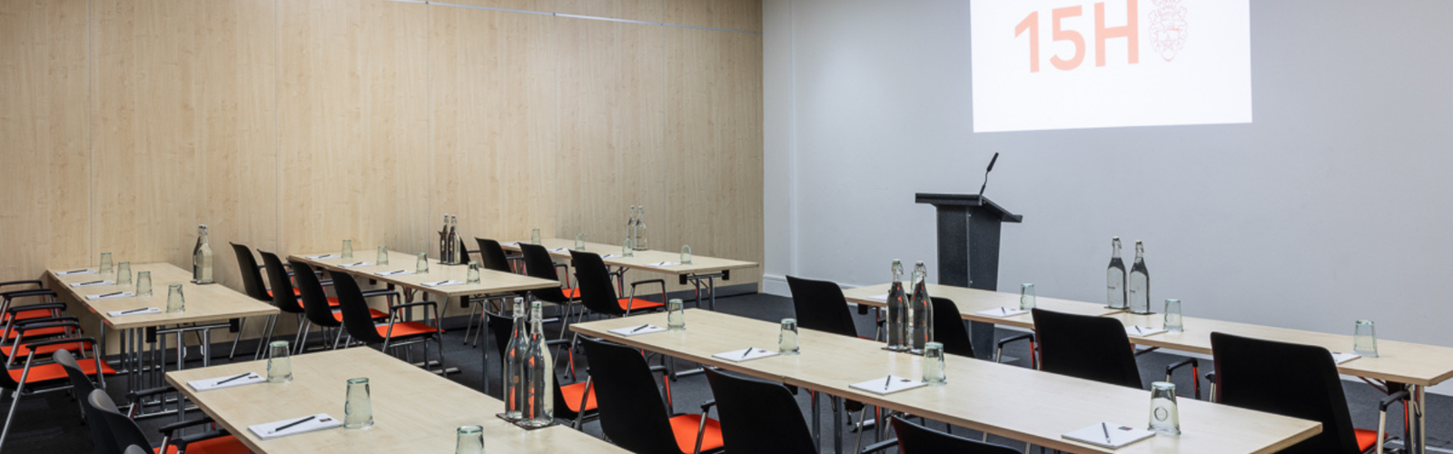 Water room with boardroom set up