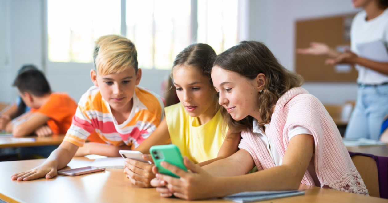 Children on their phones