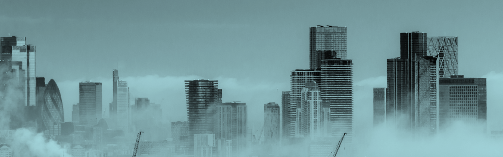 A city landscape in smog