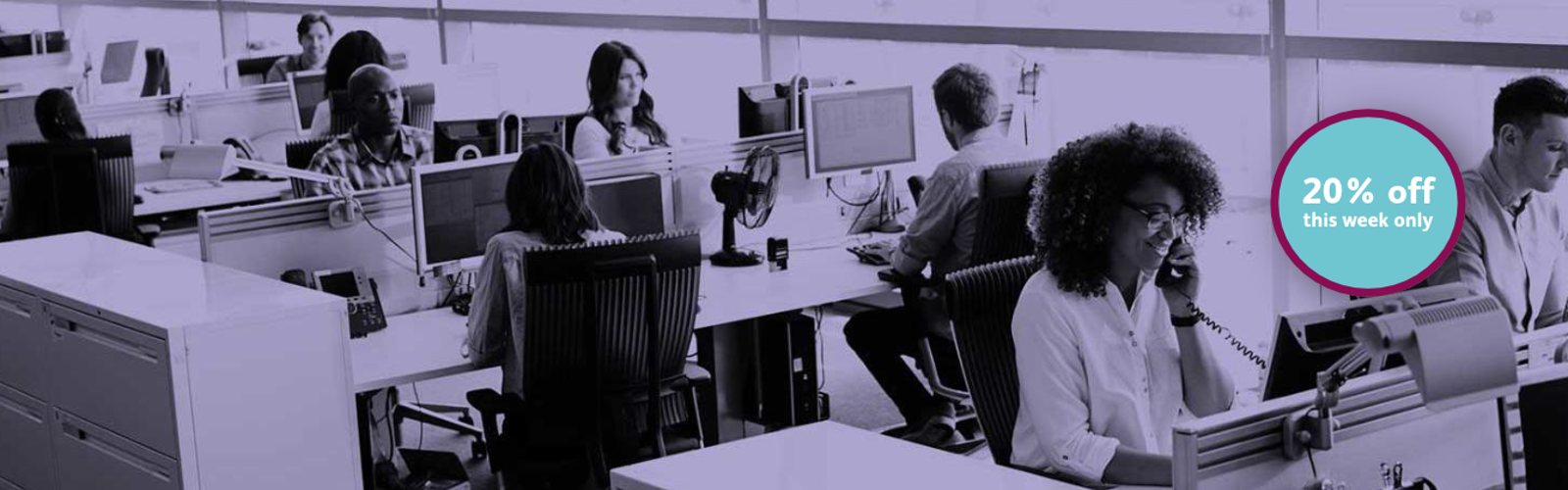  a group of people in an office