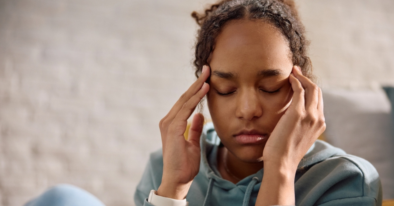 Teenager with a headache